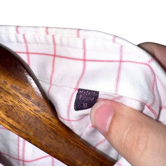 Seaward & Stearn White & Pink Check S/S Button Down Shirt XL - Picture 3 of 9